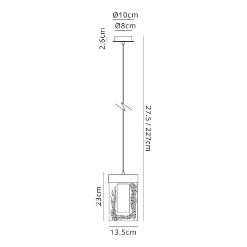 Edison Pendant 1 Light Polished Chrome 2m